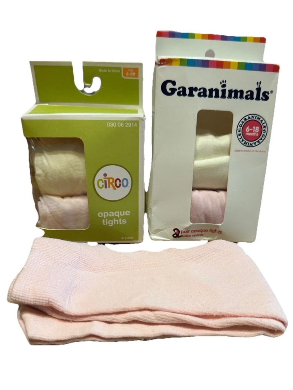 Garanimals Circo Baby Girls Opaque Tights 0-9M 6-18M Pink White Lot 5 Pair